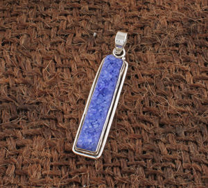 ขายส่งจี้รูปสี่เหลี่ยมผืนผ้าพลอยสีน้ำเงินธรรมชาติ เงินแท้ 925 ผู้ผลิตเครื่องประดับพลอยสีน้ำเงิน ราคาส่งจากโรงงานโดยตรง - Product Image 3