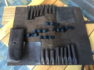 Estuche de Cuero Genuino de Vaca de Lujo, Resistente y a Prueba de Olores, para Cuchillos de Chef, Organizador Culinario Profesional LBKR-0052 - Product Image 4