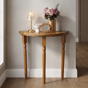 Mesa Consola Media Luna con Almacenamiento |   Mesa de Entrada de Madera para Sala de Estar, Pasillo, Mesa Auxiliar para Sofá, Decoración del Hogar - Product Image 2