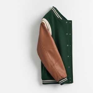 Veste universitaire vintage personnalisable avec patchs, style baseball rétro, manches en laine et cuir, veste bomber universitaire - Product Image 2