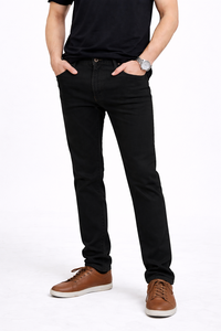 Jeans de Mezclilla Negros Clásicos de Corte Ajustado Midnight Edge para Hombre – Estilo Atemporal para el Día a Día con Comodidad Elástica Premium - Product Image 1