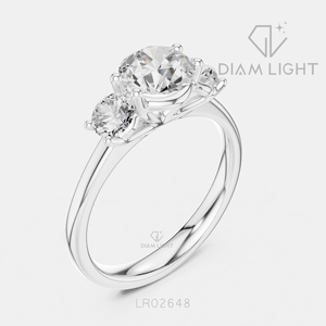 Bague de mariage ronde 0,90 carat, bijoux fins, certifiée IGI, or blanc 14 carats, diamant de laboratoire, bague de fiançailles et d'anniversaire - Product Image 2