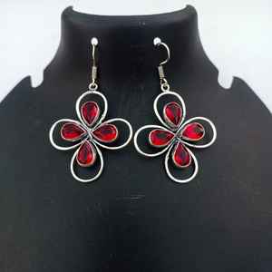 Pendientes de granate rojo, Plata de Ley 925, joyería hecha a mano, regalo para mujer, cumpleaños, aniversario, cristal único - Product Image 4