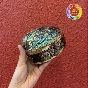 Natural Abalone Shell Eco-Friendly Polished Jewelry <b>Box</b> Angel Theme Vintage Shape <b>Trinket</b> Storage Wedding Home Business 99 GOLD - Product Image 5