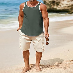 High Quality Breathable Gym Plus Size Tank <b>Top</b> For <b>Men</b> Casual Solid Color Knitted Fabric <b>Men</b> Tank <b>Top</b> - Product Image 5