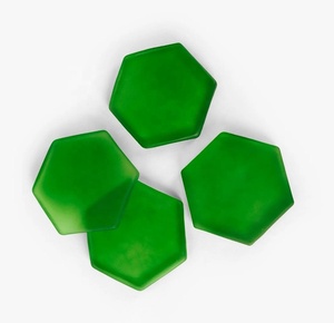 Resin Round Coasters Set Blue Modern Patterns Non-Slip Drink Mats for <b>Table</b> Decor - Product Image 3