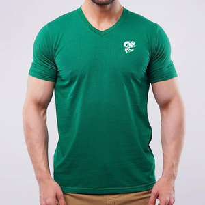 Camiseta de Hombre con Cuello en V, de Algodón Suave Premium, para Uso Diario Informal, Tejido Transpirable, Cómoda, de Manga Corta, Moda Urbana de Verano - Product Image 1