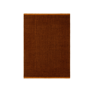Tapis bouclé tissé à la main Flame, couleur safran orange, en laine, tapis artisanal de Mirzapur, tapis de sol texturé fait main - Product Image 1
