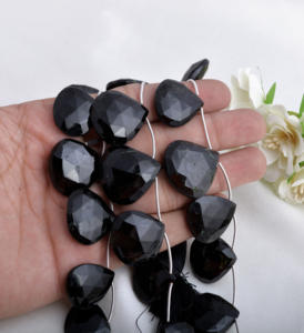 Offre Spéciale Naturel : Cœur Facetté en Spinelle Noire, 3 Brins Naturels pour la Fabrication de Bijoux Fins, Pierre Précieuse - Product Image 6