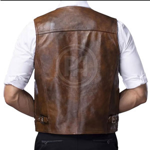 Chaleco de cuero para hombre de primera calidad para uso casual, motociclismo y estilo moderno. - Product Image 5