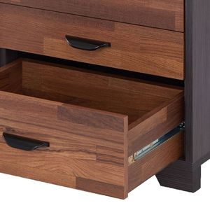 <b>Walnut</b> and Espresso 3-Drawer Rectangular Accent Console <b>Table</b> - Product Image 4
