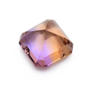 Ametrina AAA+ de 14x14.10mm, piedra facetada de corte cuadrado, ametrina bicolor natural, gema suelta semipreciosa, corte Ascher para joyería. - Product Image 1