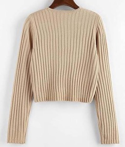 Suéter Corto de Punto para Mujer - Jersey de Invierno de Longitud Corta - Prenda de Punto Suave y Moderna para Otoño - Product Image 2