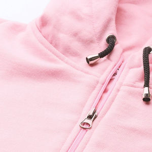 Sudaderas con capucha impermeables de algodón 100% para mujer, estilo oversize, con cremallera, a la moda, para otoño, teñidas lisas, bordadas, con bloques de color - Product Image 6