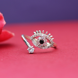Anillo de Plata de Ley 925 Hecho a Mano, Elegante y Hermoso, con Circonita Cúbica Ajustable, Joyería para Mujeres y Niñas - Product Image 3