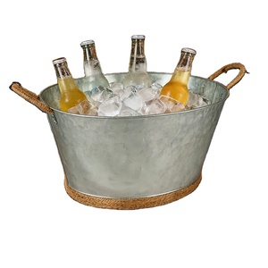 Hielera Decorativa Grande para Bebidas, Enfriador de Vino de Acero Inoxidable, Enfriador de Cerveza para Eventos al Aire Libre o Fiestas en Interiores - Product Image 1