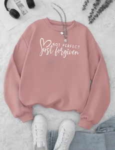 Sudadera Rosa de Cuello Redondo para Mujer, Hombros Caídos, Manga Larga, Estampado de Letras, Estilo Casual, Top de Otoño - Product Image 5