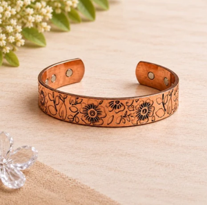 Pure Copper <b>Engraved</b> Sacred Om Mandala Magnetic Cuff Bracelet Luxury Handmade Personalization High Polish <b>Bangle</b> Jewelry - Product Image 6