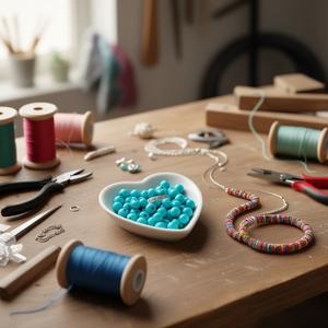 Perles Ilan 8 mm bleu piscine pour artisanat et bijoux - Product Image 3