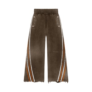 Survêtement marron délavé à l'acide, avec motif graphique personnalisé, en molleton de coton ring-spun 340 GSM, pour un look tendance - Product Image 4