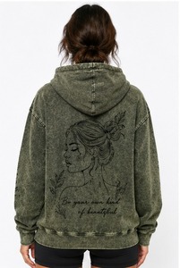 เสื้อฮู้ดดี้ผู้หญิงคุณภาพพรีเมียมแบบฟอกสี ลดราคาพิเศษ คอลเลคชั่นใหม่ปี 2025 รับผลิตตามแบบ ในราคาขายส่ง - Product Image 4
