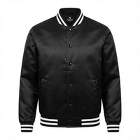 Blouson universitaire décontracté KVJ17 en satin polyester teint pour hommes et femmes, col montant, manteau d'hiver brodé, respirant et écologique