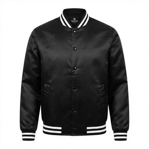 Veste universitaire en polyester satiné KVJ17 pour hommes et femmes, col montant, manteau d'hiver, broderie, respirant, écologique, séchage rapide - Product Image 1