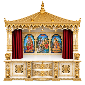 Mandir de prière hindou en bois massif sculpté à la main, style palais Maharaja, artisanat népalais, pour la maison, unité de prière en bois massif, Royaume-Uni - Product Image 3