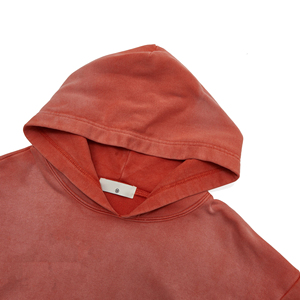 100% Organic Cotton Eco-Friendly Winter Fashion Embroidered Hoodies Sweatshirts Solid Breathable <b>Sun</b> Faded Acid Wash Hoodie - Product Image 3