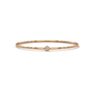 Rose Gold Tone Diamond <b>Bangle</b> Slim Open <b>Bracelet</b> Minimalist Jewelry Gift - Product Image 1