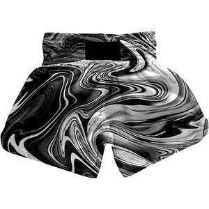 Shorts MMA Marbrés Blancs et Verts pour Femmes – Respirants, Teints en Pièce, Séchage Rapide, Polyester/Nylon, Coupe Classique, Vêtements d'Arts Martiaux Mixtes - Product Image 2