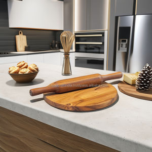 Planche à rouler en bois de manguier artisanale de qualité supérieure, finition polie à la main, pour roti, chapati, ensemble essentiel de cuisine, chakla, belan - Product Image 1