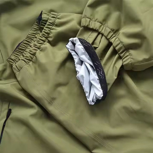 Men's Olive Green <b>Harem</b> Pants Elastic Waist Multiple Pockets Casual Style Breathable Midweight Fabric Spring Wear - Product Image 6