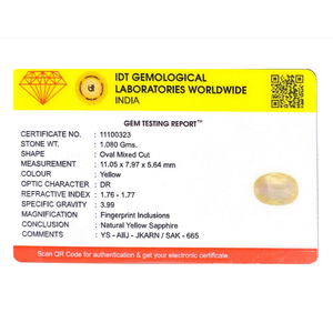 Loose 5.4 Carat Oval Cut Yellow Sapphire Gemstone for Fine Jewelry - Product Image 4