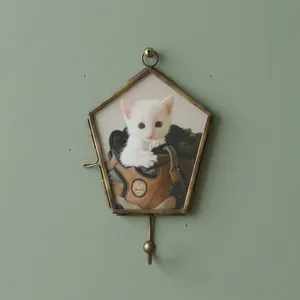 Artisan Design Brass <b>Metal</b> Photo <b>Frame</b> with Hook Brass glass <b>picture</b> <b>frame</b> with hook black finish home decor office wedding - Product Image 1