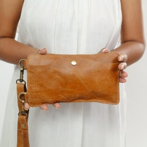 Nuevo bolso de barra cruzada móvil turquesa de cuero con pelo occidental hecho a mano, bolso de teléfono occidental de cuero genuino personalizado para mujer - Product Image 3