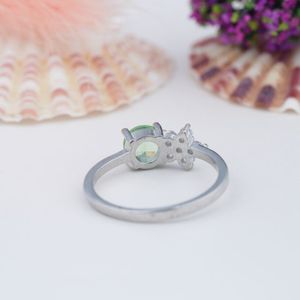 แหวนแต่งงานเงินแท้ 925 ชุบโรเดียม ประดับด้วยมอยส์ซาไนต์คุณภาพสูง สำหรับผู้หญิง พร้อมอัญมณีประจำเดือนเกิด เครื่องประดับชั้นดี - Product Image 4