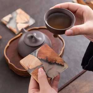 Customized Design Acacia Wood and Resin Coaster Cup and Mug Trivet Drink Cup Coasters Resin for Home, Office, <b>Bar</b> Decor - Product Image 3