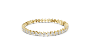 Brilliant Radiant Cut Diamond 18k <b>Solid</b> Gold Plated Rhodium Inline Tennis <b>Bracelet</b> Hip Hop Style - Product Image 2
