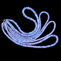 Perles de pierres précieuses d'opale éthiopienne naturelle de qualité supérieure, faites à la main, couleur bleu intense, forme rondelle Welo, pour la fabrication de bijoux, vente en gros