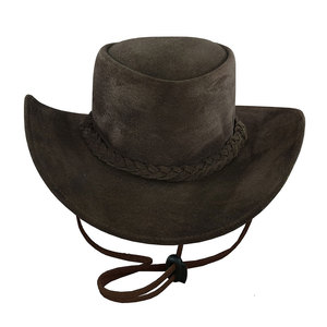 Sombrero de Verano Casual para Adultos al por Mayor, Diseño Personalizado, Protección Solar, Ala Ancha Ajustable, Estilo Vaquero de Cuero - Product Image 1