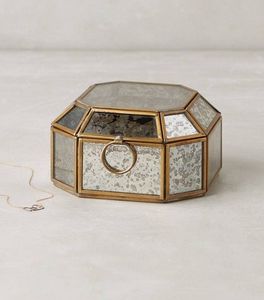 Brass and Glass <b>Storage</b> <b>Box</b> <b>Decorative</b> Jewelry Trinket Organizer <b>with</b> Hinged <b>Lid</b> Vintage Home Decor - Product Image 5