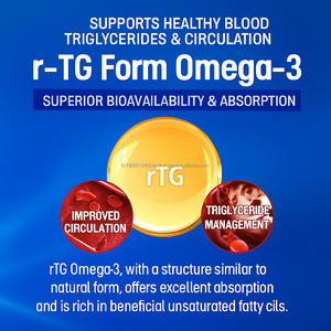 น้ำมันปลา rtg Omega 3 60แคปซูลพร้อมการดูดซึมสูงและสารต้านอนุมูลอิสระธรรมชาติบริสุทธิ์สำหรับผู้ใหญ่ - Product Image 5