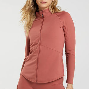 Conjunto de Dos Piezas para Mujer: Chaqueta de Yoga Transpirable de Secado Rápido y Pantalones de Yoga con Logo Frontal, Spandex/Nylon - Product Image 1