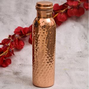 High Quality Classic Style Hammered Pure <b>Copper</b> Leak Proof Large Capacity Water Bottle OEM ODM Bulk Order Available - Product Image 4