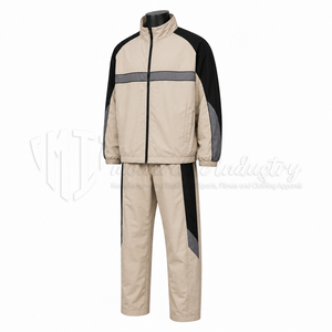 Ensemble coupe-vent imperméable zippé de haute qualité – Veste et pantalon de survêtement en nylon brillant personnalisé et écologique - Product Image 3
