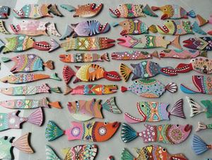 Decoración de Pared de Madera con Forma de Pez Colorido Hecho a Mano, Buen Precio, Arte de Pared con Temática de Criaturas Marinas - Product Image 6