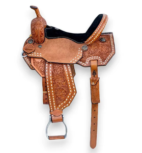 Cuir occidental de qualité supérieure très demandé |   Selle de course de barils pour chevaux |   Durable et léger |   Performances confortables |   Équipement d'équitation - Product Image 2