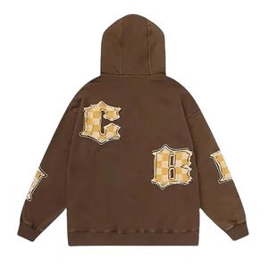 Wholesale 100% Cotton Fleece Hoodie Customizable Winter Clothing Chenille <b>Patch</b> Embroidered Logo Seasonal Prints Size 6XL OEM - Product Image 3