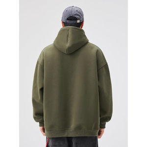 Sudadera con capucha de algodón puro para hombre, con estampado puff y lavado ácido, de manga larga, forro polar, bordada, para invierno, de outlet de fábrica. - Product Image 4